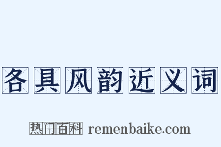 各具风韵近义词是什么意思的图片